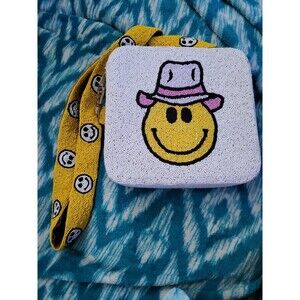 Treasure Jewels Beaded Howdy Smiley Face Purse Shoulder Crossbody